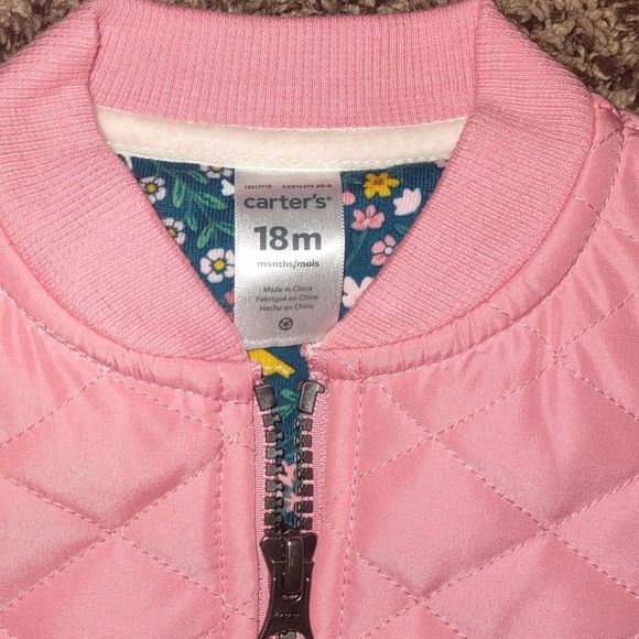 Carter's Baby Girls Pink Puffer Vest sz.18 mo - Picture 2 of 3